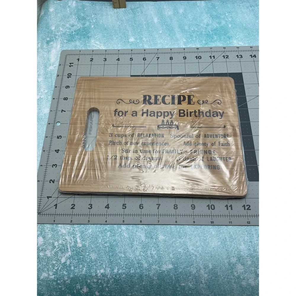 Birthday Recipe Bamboo‎ Cutting Board Fun Decor Kitchen New Sealed Gift Idea